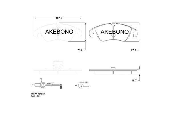 AKEBONO Első fékbetét AN-4548WK_AKE