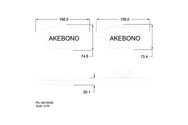 AKEBONO Első fékbetét AN-4555K_AKE