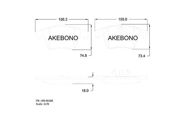 AKEBONO Első fékbetét AN-4556K_AKE