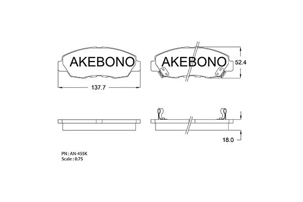 AKEBONO Első fékbetét AN-455WK_AKE