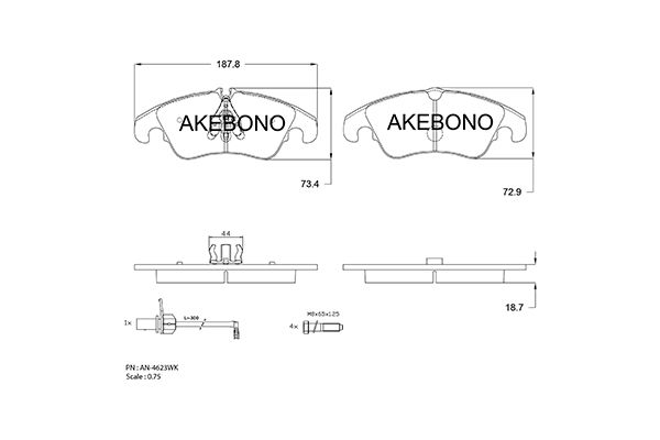 AKEBONO Első fékbetét AN-4623WK_AKE