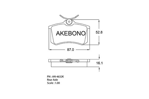 AKEBONO Hátsó fékbetét AN-4632K_AKE