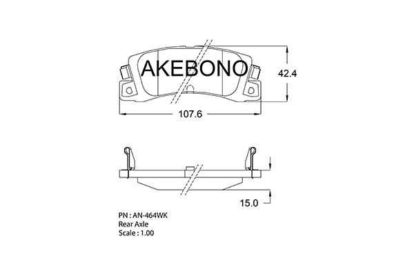 AKEBONO Hátsó fékbetét AN-464WK_AKE