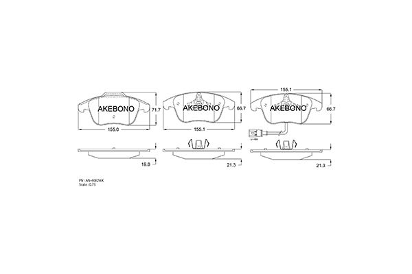 AKEBONO Első fékbetét AN-4682WK_AKE