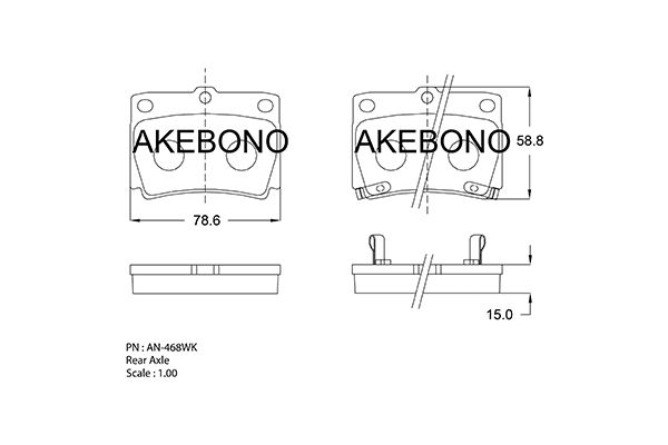 AKEBONO Hátsó fékbetét AN-468WK_AKE