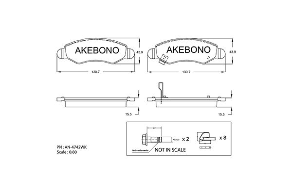 AKEBONO Első fékbetét AN-4742WK_AKE