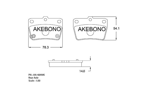 AKEBONO Hátsó fékbetét AN-484WK_AKE