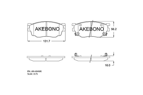 AKEBONO Első fékbetét AN-494WK_AKE