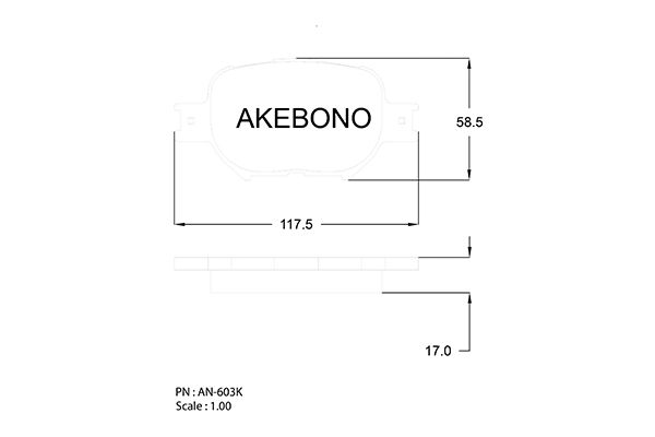 AKEBONO Első fékbetét AN-603K_AKE