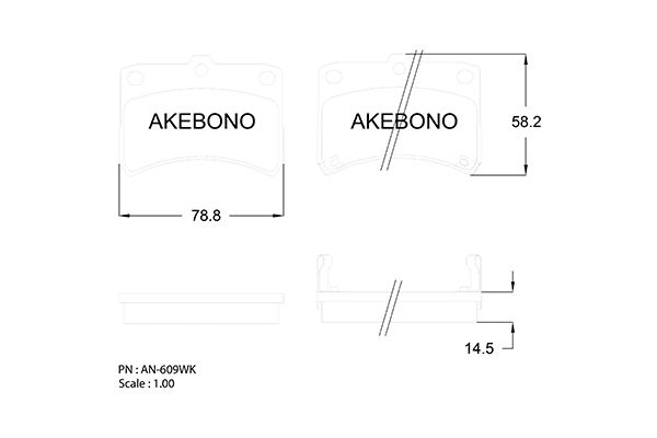 AKEBONO Első fékbetét AN-609WK_AKE