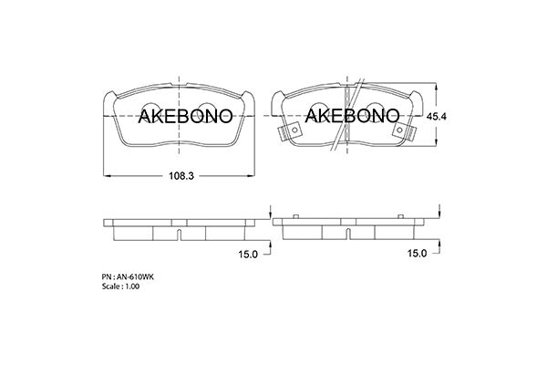 AKEBONO Első fékbetét AN-610WK_AKE