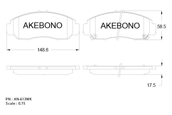 AKEBONO Első fékbetét AN-613WK_AKE