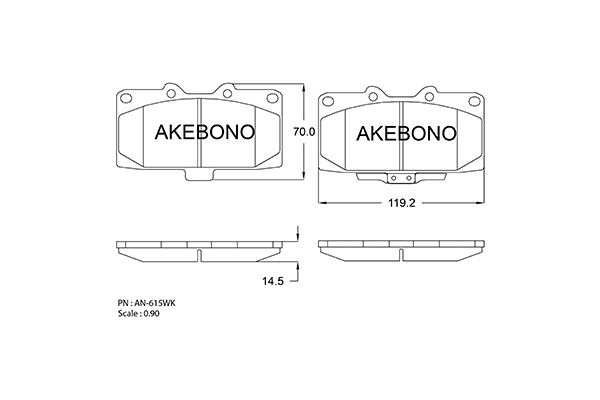 AKEBONO Első fékbetét AN-615WK_AKE