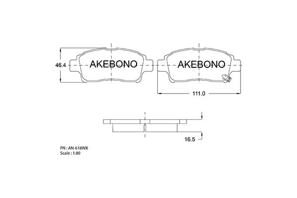 AKEBONO Első fékbetét AN-618WK_AKE