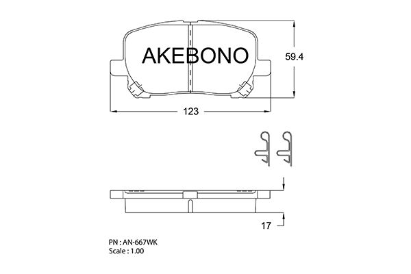 AKEBONO Első fékbetét AN-667WK_AKE