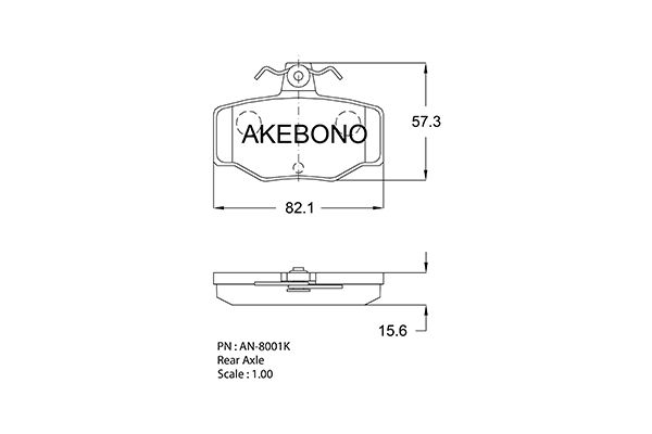 AKEBONO Hátsó fékbetét AN-8001K_AKE