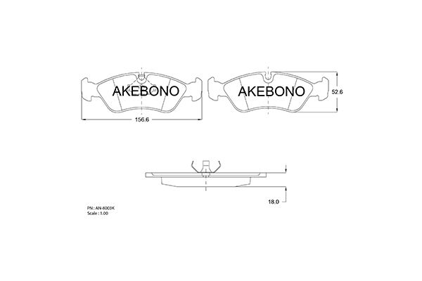 AKEBONO Első fékbetét AN-8003K_AKE