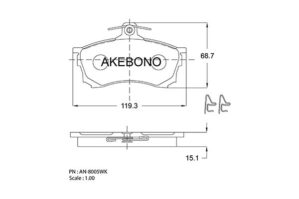 AKEBONO Első fékbetét AN-8005WK_AKE