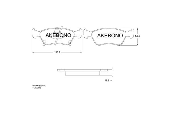 AKEBONO Első fékbetét AN-8007WK_AKE