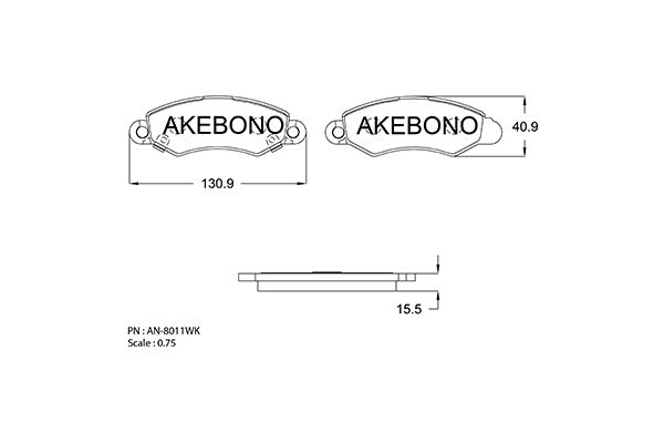 AKEBONO Első fékbetét AN-8011WK_AKE