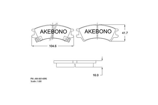 AKEBONO Első fékbetét AN-8014WK_AKE