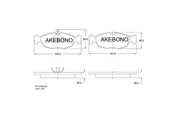 AKEBONO Első fékbetét AN-8022K_AKE