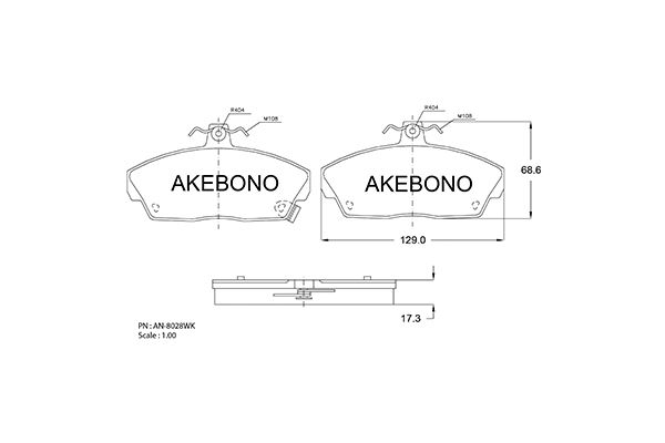 AKEBONO Első fékbetét AN-8028WK_AKE