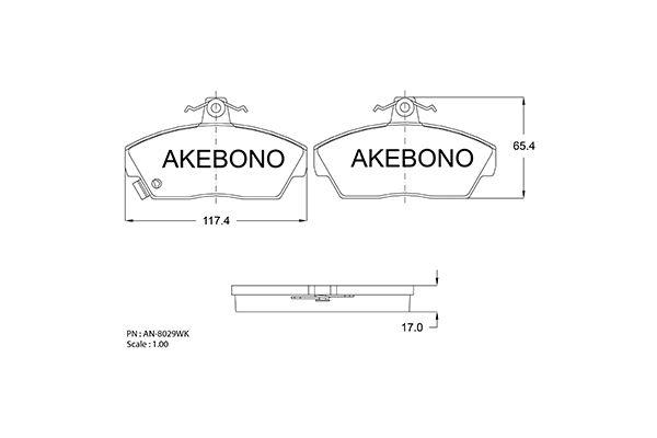 AKEBONO Első fékbetét AN-8029WK_AKE