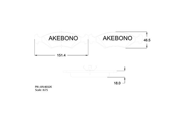 AKEBONO Első fékbetét AN-8032K_AKE