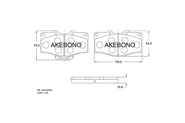 AKEBONO Első fékbetét AN-8039WK_AKE