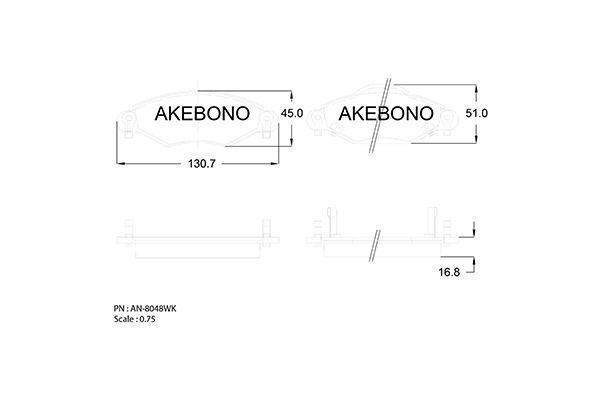 AKEBONO Első fékbetét AN-8048WK_AKE