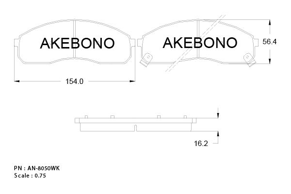 AKEBONO AN-8050WK_AKE Első fékbetét