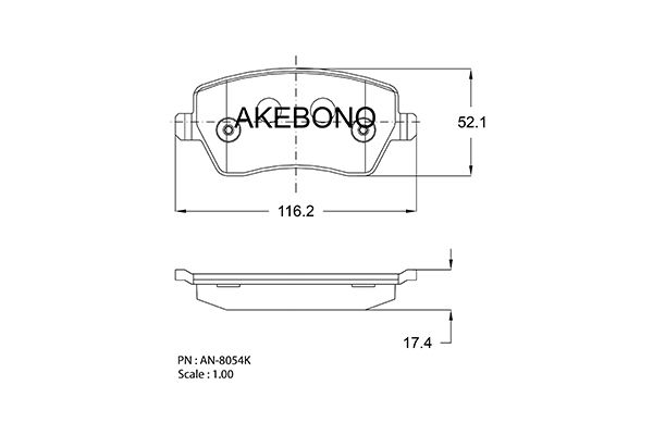 AKEBONO Első fékbetét AN-8054K_AKE