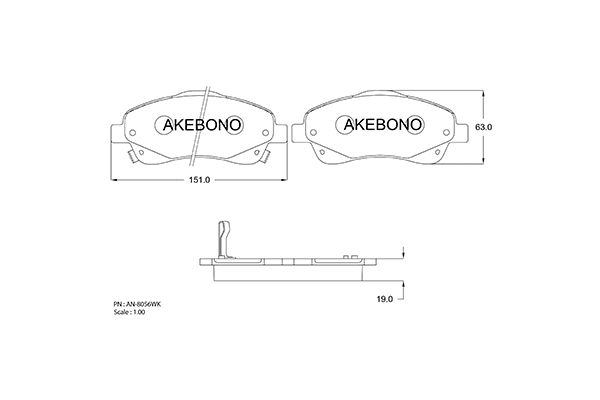 AKEBONO Első fékbetét AN-8056WK_AKE