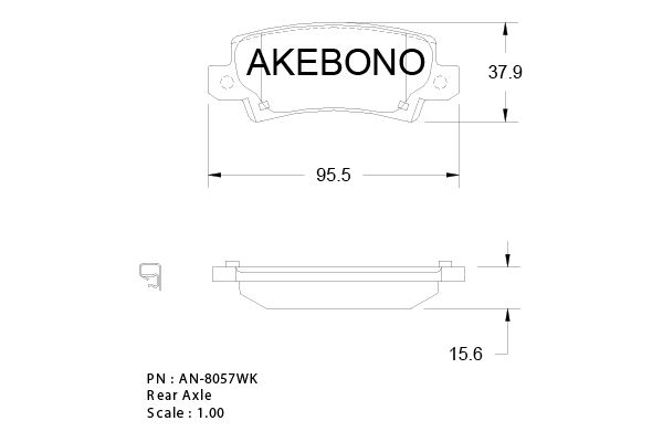 AKEBONO Hátsó fékbetét AN-8057WK_AKE