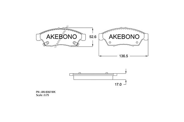 AKEBONO Első fékbetét AN-8061WK_AKE