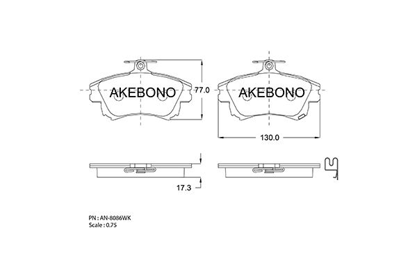 AKEBONO Első fékbetét AN-8086WK_AKE