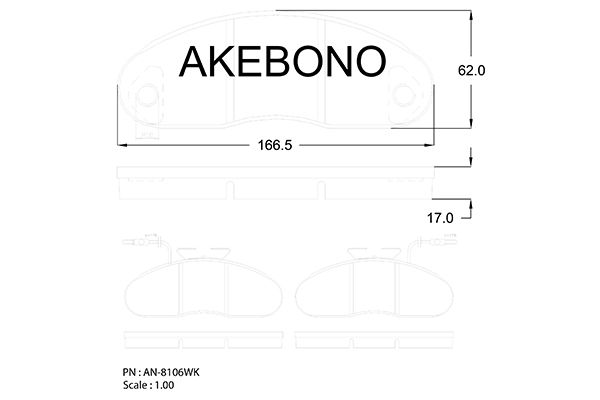 AKEBONO Első fékbetét AN-8106WK_AKE