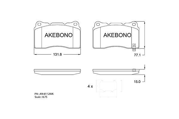 AKEBONO Első fékbetét AN-8112WK_AKE