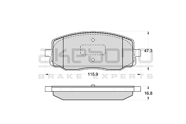 AKEBONO Fékbetét, mind AN-8142WK_AKE
