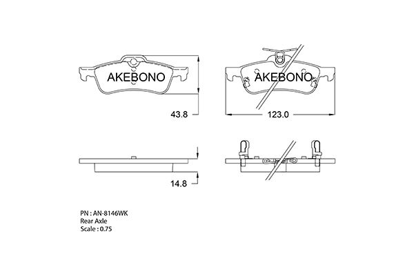 AKEBONO Hátsó fékbetét AN-8146WK_AKE