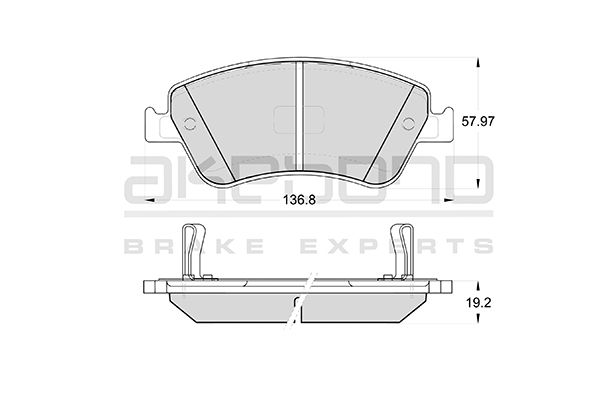 AKEBONO Fékbetét, mind AN-8147WK_AKE