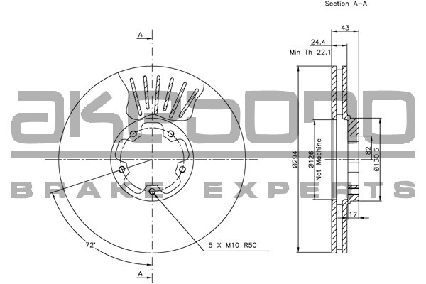 AKEBONO Első féktárcsa BN-0204_AKE