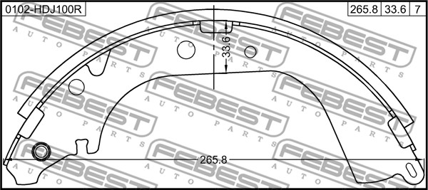 FEBEST Fékpofa 0102-HDJ100R_FEBEST