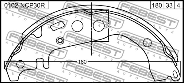 FEBEST Fékpofa 0102-NCP30R_FEBEST