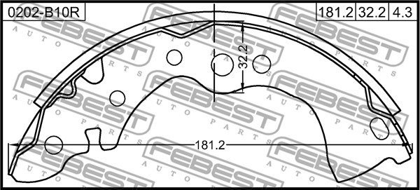 FEBEST Fékpofa 0202-B10R_FEBEST