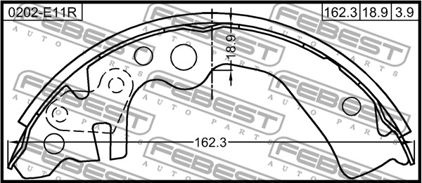 FEBEST Fékpofa 0202-E11R_FEBEST