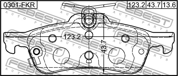 FEBEST Hátsó fékbetét 0301-FKR_FEBEST