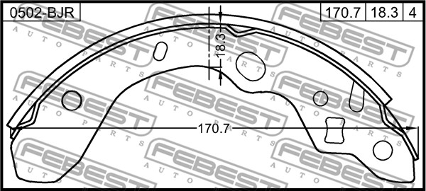 FEBEST Fékpofa 0502-BJR_FEBEST