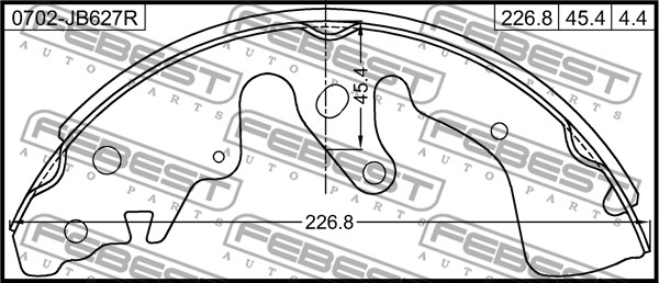 FEBEST Fékpofa 0702-JB627R_FEBEST